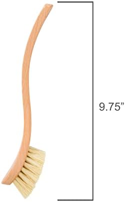 Redecker Curved Dish Brush, Strong Natural Tampico Fiber Bristles, Ergonomic Design with Oiled Beechwood Handle, 9-1/4 Inches, Single Unit, Made in Germany