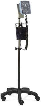 Medline Mobile Aneroid Blood Pressure Monitor, Stand Included, Precise, Portable, and User-Friendly BP Cuff with Clear Gauge, Adult Size