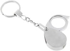 10X Mini Pocket Magnifying Glass Jewelers Loupe Silver Foldable Rotating Loupe with Keychain Apply to Reading, Jewelry