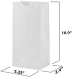 MT Products White Paper Bags 5 lb. - Kraft Paper Bakery and Grocery - Pack of 100