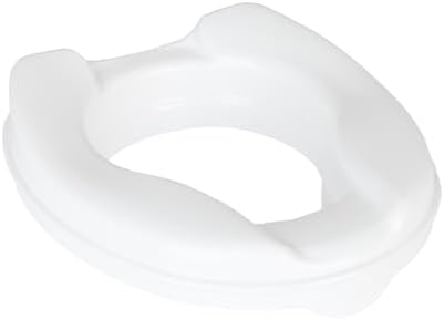 Homecraft Savanah Raised Toilet Seat 2" Without Lid, Elongated & Elevated Lock Seat Support for Elderly, Handicapped and Disabled Users, White Colour
