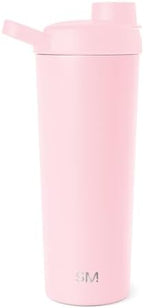 Simple Modern Stainless Steel Shaker Bottle with Ball 24oz | Metal Insulated Cup for Protein Mixes, Shakes and Pre Workout | Rally Collection | Blush