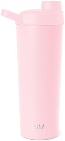 Simple Modern Stainless Steel Shaker Bottle with Ball 24oz | Metal Insulated Cup for Protein Mixes, Shakes and Pre Workout | Rally Collection | Blush
