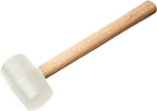 Coconut Opener Tools with Hammer, Super Safe & Easy to Open Young Coconuts Tool, Food Grade Stainless Steel Coconut Opener Set, Rubber Mallet with Handle(White)