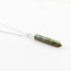 Pencil Pendant Necklace for Women |Natural Healing Crystal Hexagonal Point Reiki Chakra Pendant 15-25 Carat | 8–14 mm Stone | Silver Plated Chain 16+2 Inch Adjustable