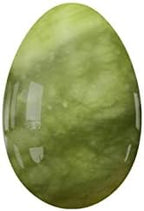 Undrilled Yoni Egg Natural Stone Jade Egg for Kegel Exercise Rose Quartz Yoni Egg,Green Stone,40x25mm