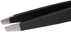 Tweezers for Eyebrows -Slant Tip Professional Stainless Steel Eyebrow Tweezers for Women & Men - Great Precision on Brow, Facial Hair & Ingrown Hair Pack of 1 (Black)