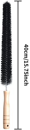 2pcs Radiator Brush, 40cm Long Reach Radiator Brush with Wooden Handle, Flexible Nylon Radiator Cleaner Brush with Hanging Hook Loop for Dryer Lint Brush Vent Cleaner