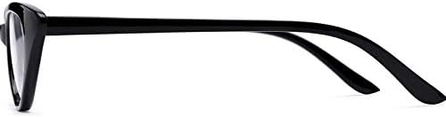 Readers The Brit Cat Eye Reading Glasses, Full Frame for Women +1.75 Black (1 Microfiber Cleaning Pouch Included)