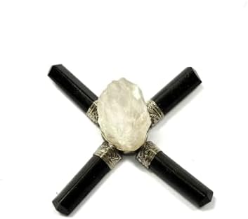 Jet Natural Crystal Tourmaline 4 Point Energy Generator Positivity Vastu Healing Cleansing Energy Spiritual Reiki Gemstone Protection Peace Power Progress.