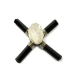 Jet Natural Crystal Tourmaline 4 Point Energy Generator Positivity Vastu Healing Cleansing Energy Spiritual Reiki Gemstone Protection Peace Power Progress.