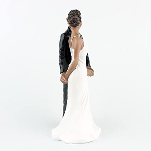 Wedding Resin Groom Bride Black Couple Figurine Cake Topper