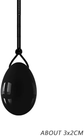 Obsidian & Jade Crystal Wellness Set - Natural Stone Pelvic Exercise Eggs for Women, Drilled 2-Piece with Storage Pouch