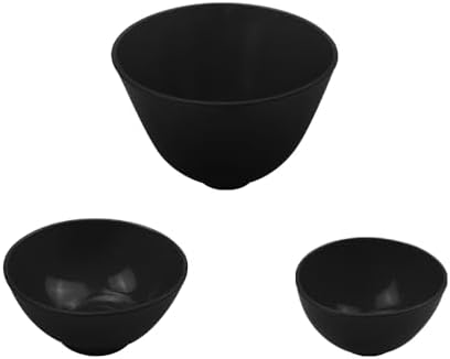 Dental Lab Mixing Bowl, YOUYA DENTAL 3Pcs/Set Flexible Rubber Bowl Cup for Plaster Alginate Impression Plaster Materials Silicone Mixed Bowl Gypsum Dentistry Lab Oral Hygiene Dentistry Tools-Black