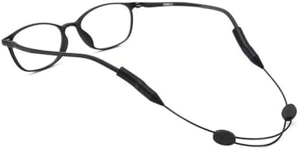 4 Pack Classic Black Adjustable Glasses Straps - Comfortable Sunglasses Lanyards & Eyewear Retainers for Outdoor Sports, Hiking & Daily Use, Secure Fit