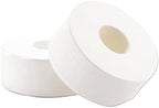 Plees 3-Ply Jumbo Commercial Toilet Paper Roll Bathroom Tissue, 8 in Diameter, 4 Rolls/Case, White