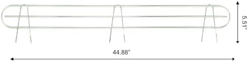 HSS Wire Shelf Back Ledge, Fits on 48" Wide Wire Shelf, Chrome Color, 2-Pack