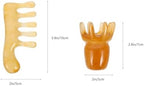 GLEAVI 2Pc Beeswax Scalp Massager Comb Set Handheld Scraping Massage Tool for Head Care and Relaxation 3.93X1.96X0.62In Smooth Soft Texture Portable