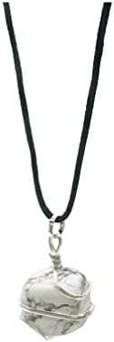 Raw White Howlite Crystal Healing Tumbled Gemstone Necklace Pendant Throat Chakra Calm Soothing Energy to Relax and Reduce Stress Jewelry Gift for Women Men