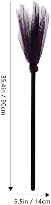 VALICLUD Witch Broom Props for Kids and Toddlers 35.43 Inch Mesh and Plastic Cosplay Broomstick Halloween Costume Accessory for Party and Dress up