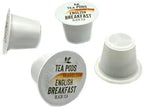 English Breakfast black tea pods compatible with Nespresso OriginalLine, single-serve tea capsules for coffee brewing machines. Pack of 18 tea capsules