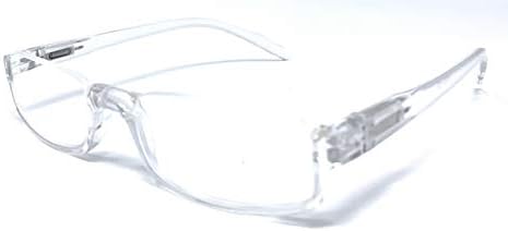 The Parker Rectangle Half Frame Reading Glasses, Unisex Semi Rimless Readers + 2.50 Clear