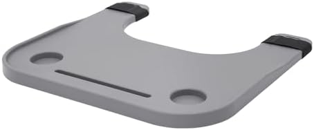 Wheelchair Tray with 2 Cup Holders & Phone Slot Wheelchair Table Attachment Easy On and Off, 23 * 12In Grey Wheel Chair Lap Trays for Adults Eating Reading Resting, with Secure Strap