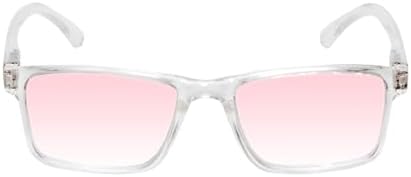 Calabria Pink FL-41 Tinted Reading Glasses Light Sensitivity Men Women Outdoor Indoor Fluorescent Photophobia Eyeglass