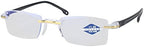 Color Glint Sapphire High Hardness Anti-blue Progressive Far And Near Dual-Use Reading Glasses