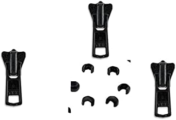 Zipper Repair Solution - #3 YKK Jacket Molded Vislon Sliders with Top Stops Included - Color: Black (3 Sliders Per Pack) Made in The United States