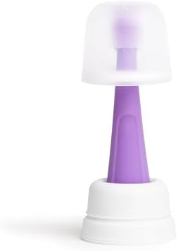 Ubbi 360° Baby Training Toothbrush with Safety Shield and Cover, Food-Grade Platinum Silicone, Gentle Cleaning for Infants, Smoothie Purple