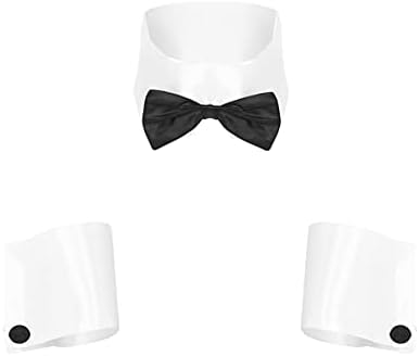 Men's 3PCS Waiter Cosplay Lingerie Set Sexy Tuxedo Underwear Bow Tie Collar and Bracelets