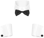 Men's 3PCS Waiter Cosplay Lingerie Set Sexy Tuxedo Underwear Bow Tie Collar and Bracelets