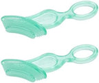 Brush-Baby Chewable Soft Toothbrush for Babies & Toddlers | Stage 2 First Teeth - Teething | Suitable from 10-36 Months | Gently Cleans Baby Teeth and soothes Sore Gums | Teal Colour, Pack of 2