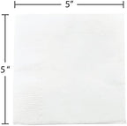 JAM PAPER Small Beverage Napkins - 5 x 5 - White - 50/Pack