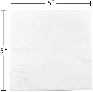 JAM PAPER Small Beverage Napkins - 5 x 5 - White - 50/Pack