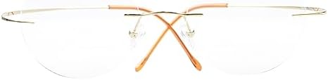 Eyekepper Titanium Rimless Round Eyeglasses 48mm Circle Optical Frame Gold
