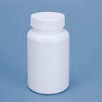 2 Pcs 200ml White Plastic Pill Bottles Empty Medicine Storage Containers Portable Vitamin Tablet Case Refillable Solid Powder Dispenser Holder with Screw Cap