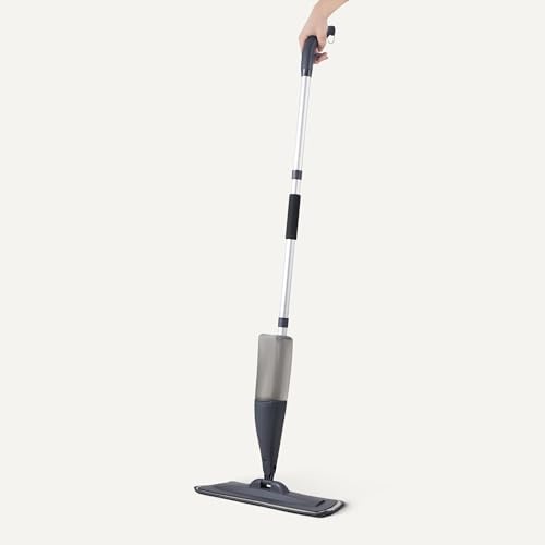 Amazon Basics Dry and Wet Floor Spray Mop, 360-Degree Swivel Spray Mop for Hardwood Tile Laminate Floor Cleaning with 16.9 oz Refillable Tank, 49-inch, 3-Pack Washable Pads
