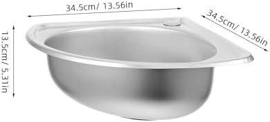 Stainless Steel Corner Kitchen Sink Single Bowl Multi-function Drain Basin Portable Triangular Wash Basin for Dishwashing and Vegetable Cleaning