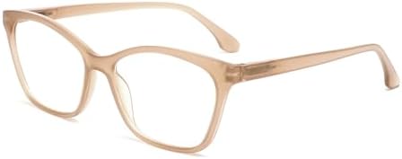 OPULIZE KAT Reading Glasses for Women Men, Cat-Eye Frame with Spring Hinges, Matt Taupe +1.00 (Pack of 1)