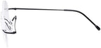CessBlu Rimless Reading Glasses Round Readers for Men Women (Black) +3.5