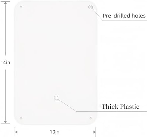 2-Pack White Blank Sign, 14"x 10" Plastic