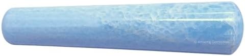 Amazing Gemstone Blue Calcite Crystal Wand Massage Stick - Pelvic Wand Gua Sha for Adults - Crystals and Healing Stones Massage Wands for Adults Gifts (Smooth)