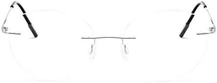 Round rimless reading glasses super light titanium alloy Reader for men and women