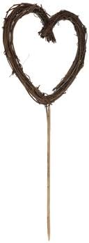 Brown Twig Heart Cake Topper Cake Topper Pick Centerpiece Decoration 12 Inch Length