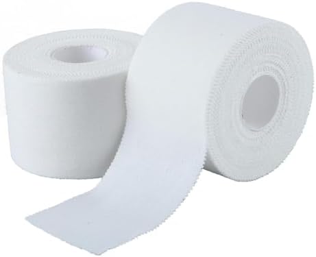 (2 Pack) White Athletic Sprorts Tape 2 Inch x 15 Yards, Athletic Tape No Sticky Residue for Athletes, Sport Trainers and First Aid Injury Wrap, Suitable for Fingers Ankles Wrist