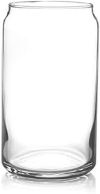 BEWAVE Drinking Glass, 16oz Can Shaped Glasses Cups, Iced Coffee Glasses, Beer Tumbler, for Whiskey, Soda, Tea, Juice, Gift, with Lid, Straw and Sleeve, 1 Pc