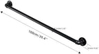 Metal Staircase handrails,Industrial Pipe Stair handrail, wall-Mounted Metal Hand Rail，handrails for Indoor Stairs，Garage, Porch, Toilet, Yard and Garden (Black, 3.3ft)