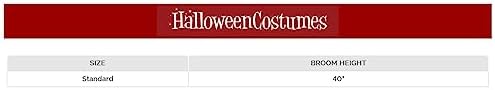 Fun Costumes Classic Wicked Witch Broom Costume Accessory Broom Prop, Plastic Handle, Twig Bristle, 40"